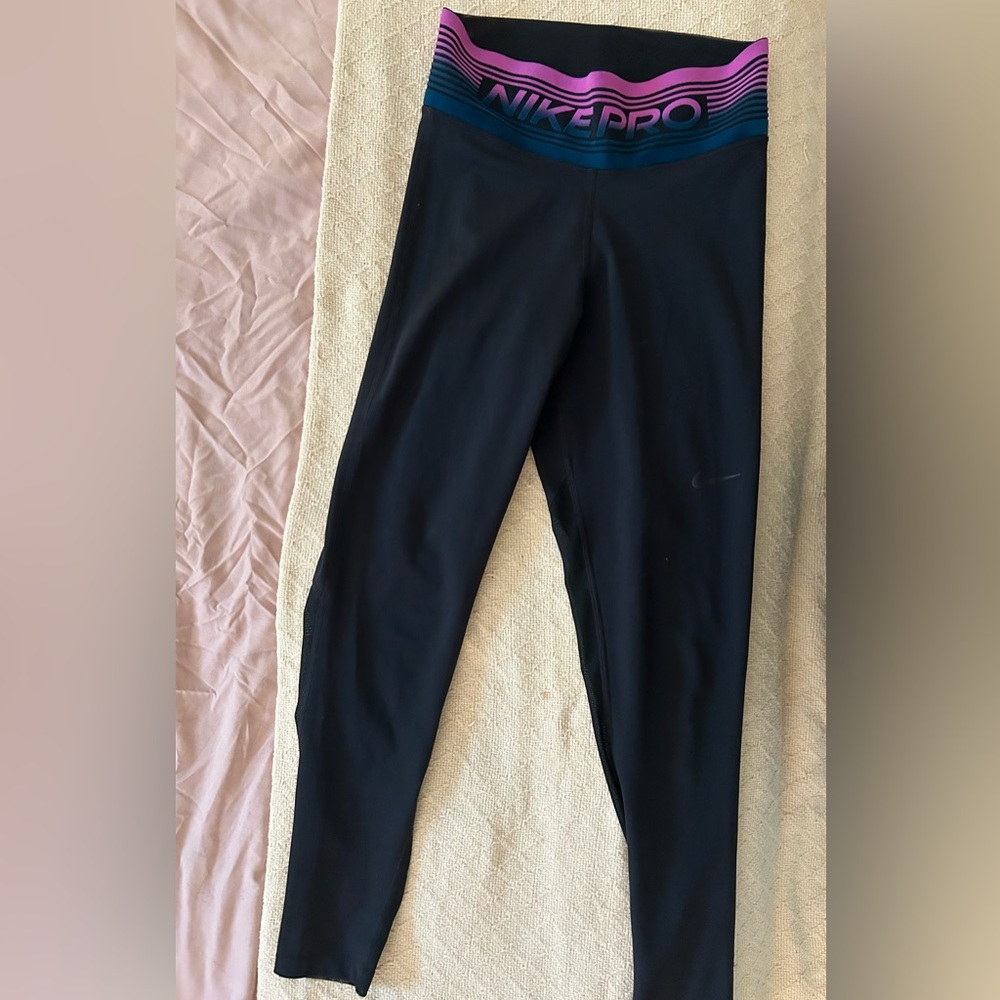Nike Black and Purple Leggings